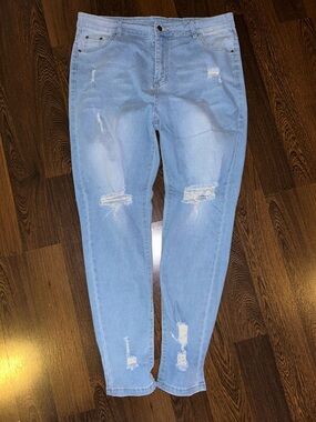Light Blue Distressed Women’s Jeans